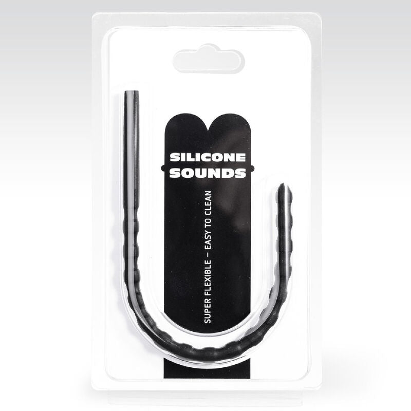 Sonda uretral ALL BLACK de silicone flexível 8/10 MM para exploração e prazer seguro.