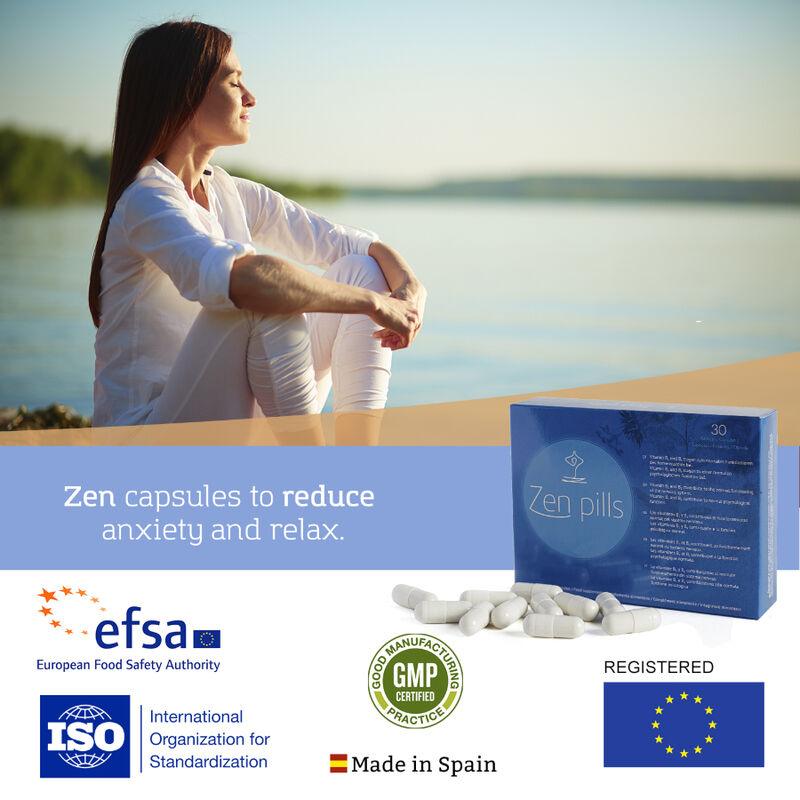 Embalagem de 500 COSMETICS Zen Pills Cápsulas para Reduzir a Ansiedade