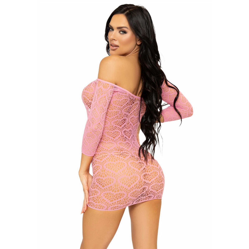 Mini Vestido de Rede Coração Leg Avenue Vermelho com detalhe de fechadura