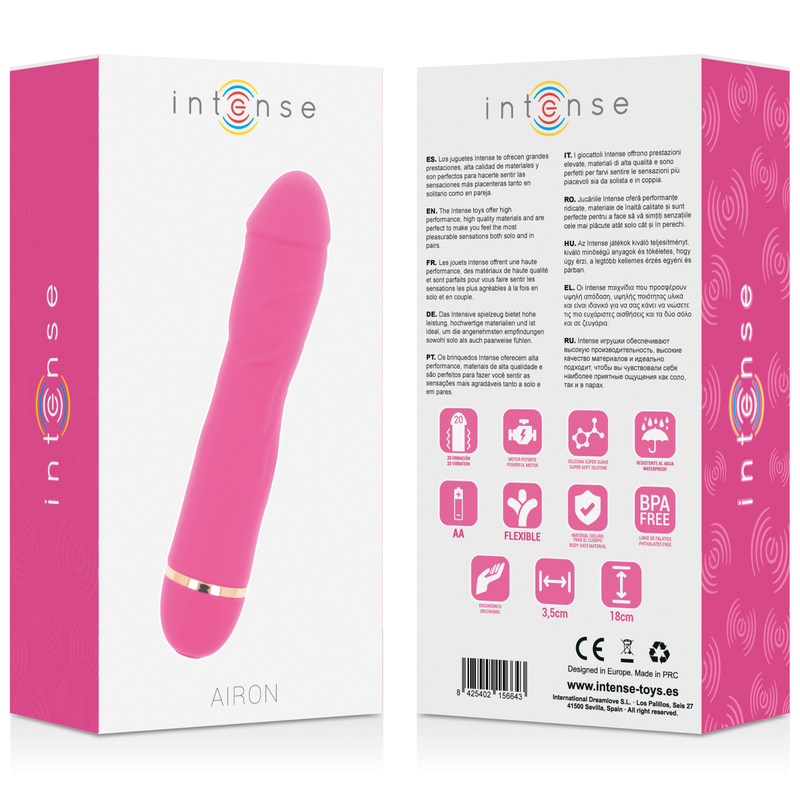 INTENSE Vibrador Airon 20 Velocidades Silicone Rosa para prazer íntimo