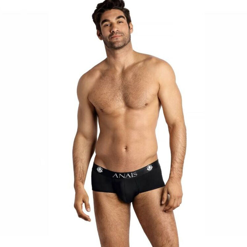 Detalhe da cueca Anais Men Sporty Petrol Preta em microfibra macia, destacando o corte esportivo e o tecido confortável.