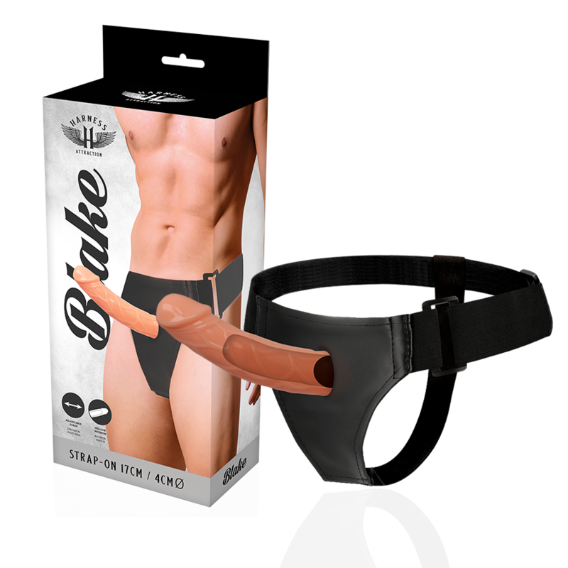 HARNESS ATTRACTION Arnês Oco Blake 15.5cm x 4cm para aumento peniano, detalhe do material TPR e design ergonómico.