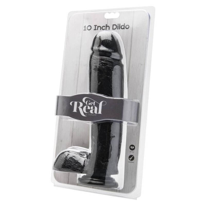 GET REAL - DILDO DE 25,5 CM CON BOLAS NEGRO