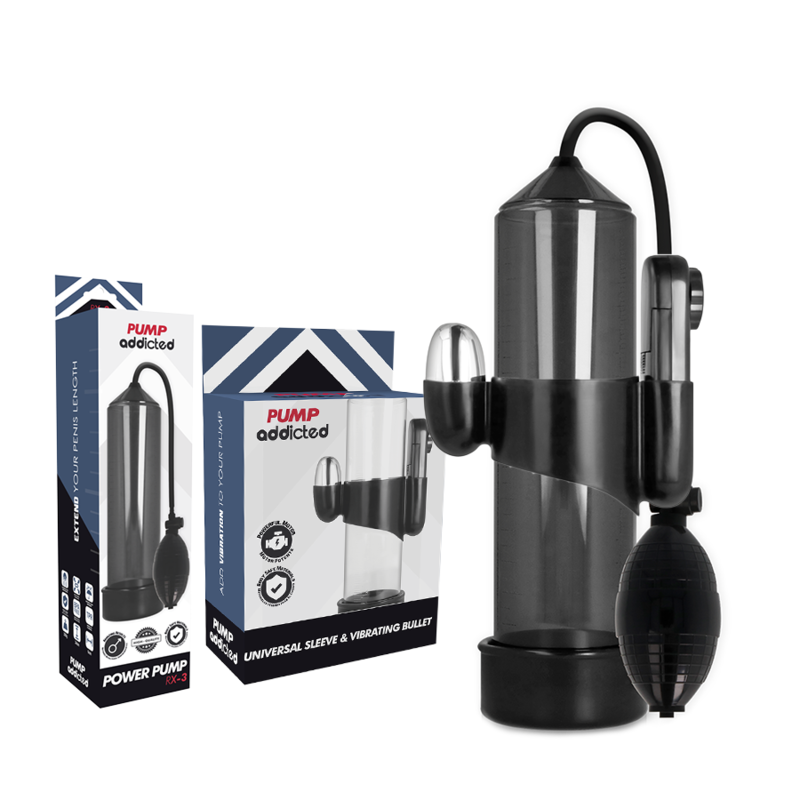 PUMP ADDICTED Bomba Peniana Vibratória RX3 para aprimoramento masculino e prazer