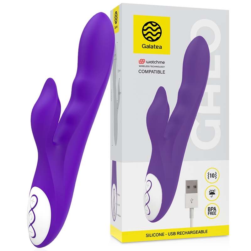 GALATEA - VIBRADOR DE PENE LILA COMPATIBLE CON LA TECNOLOGÍA INALÁMBRICA WATCHME