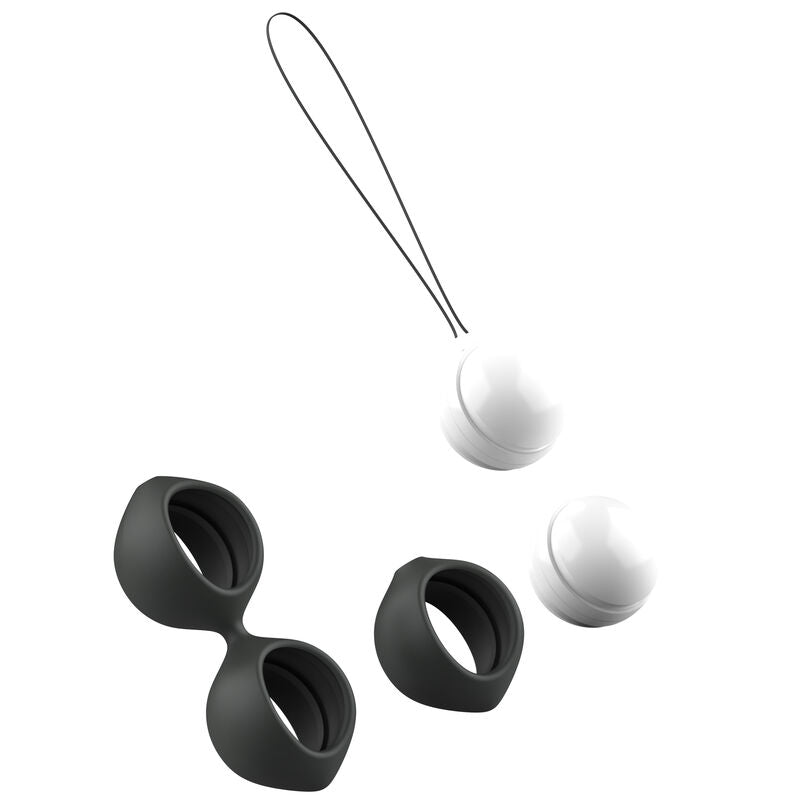 Bolas de Kegel B SWISH Bfit Classic Flex Pretas, apresentando design flexível e peso ajustável para treino pélvico.