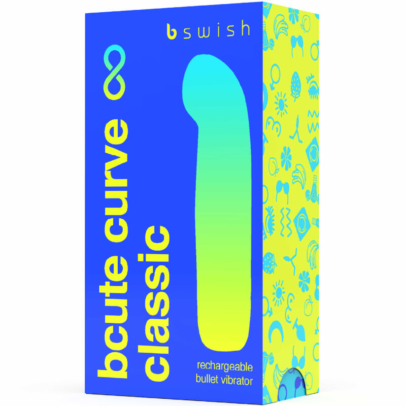 Vibrador B SWISH Bcute Curve Infinity Clássico Azul de silicone recarregável para estimulação do ponto G.