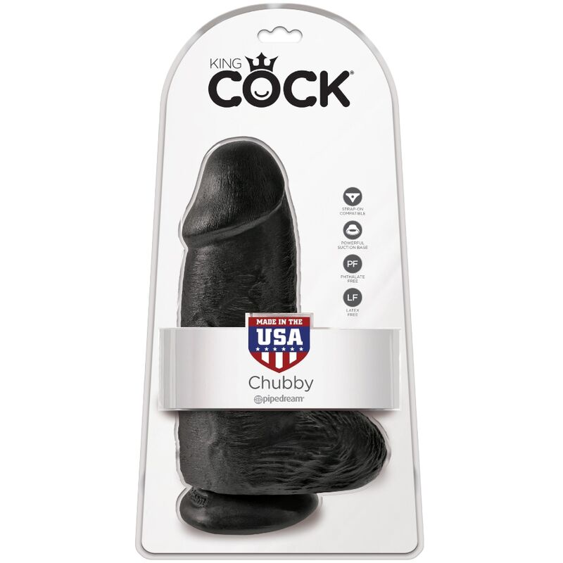 Dildo Realista King Cock Gordito 23 cm Negro