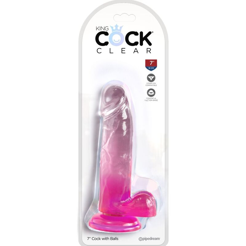 Dildo Realista Clear con Bolas 15.2 cm Rosa