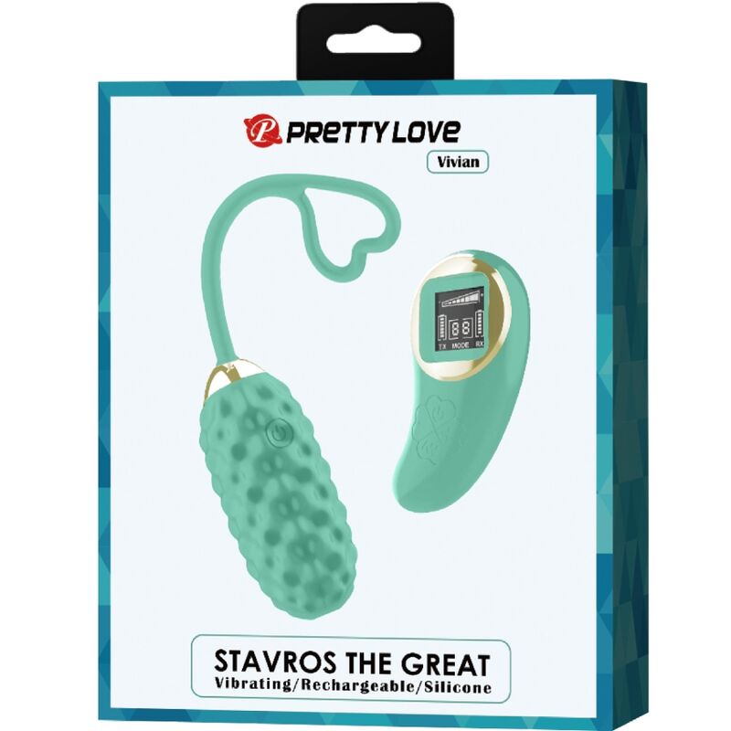 Ovo vibratório PRETTY LOVE Vivian Green com controle remoto, exibindo seu design elegante e cor verde.