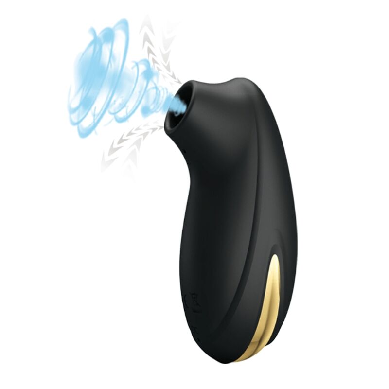 PRETTY LOVE Massageador de Sucção Recarregável de Luxo Preto com design ergonómico