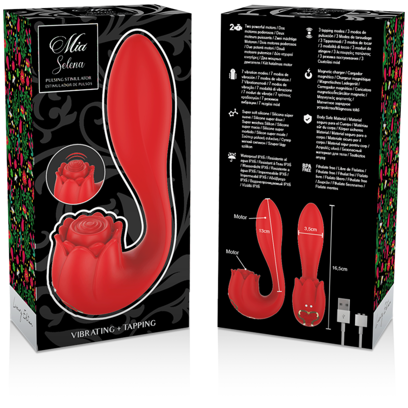 MIA - ESTIMULADOR VIBRANTE SELENA + TOQUES ROJOS