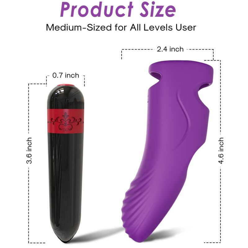 Vibrador de dedo ARMONY Aurora Roxo em silicone premium, com design ergonómico e 9 modos de vibração.