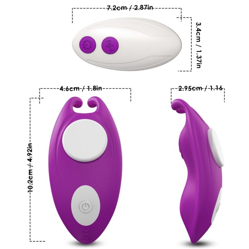 Calcinha vibratória ARMONY Honeybee com controle remoto e estimulação G-Spot, na cor roxa.