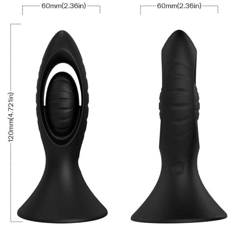 ARMONY Vibrador e Plug Anal Dupla Estimulação de Silicone Preto, mostrando seu design ergonômico e superfície suave.