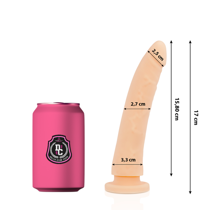 DELTA CLUB - JUGUETE CONSOLADOR MÉDICO DE SILICONA NATURAL 17 CM -O- 3 CM