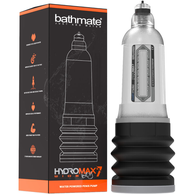 BATHMATE Hidromax 7 Wide Boy X30 Transparente, bomba de vácuo peniana para aumento de largura