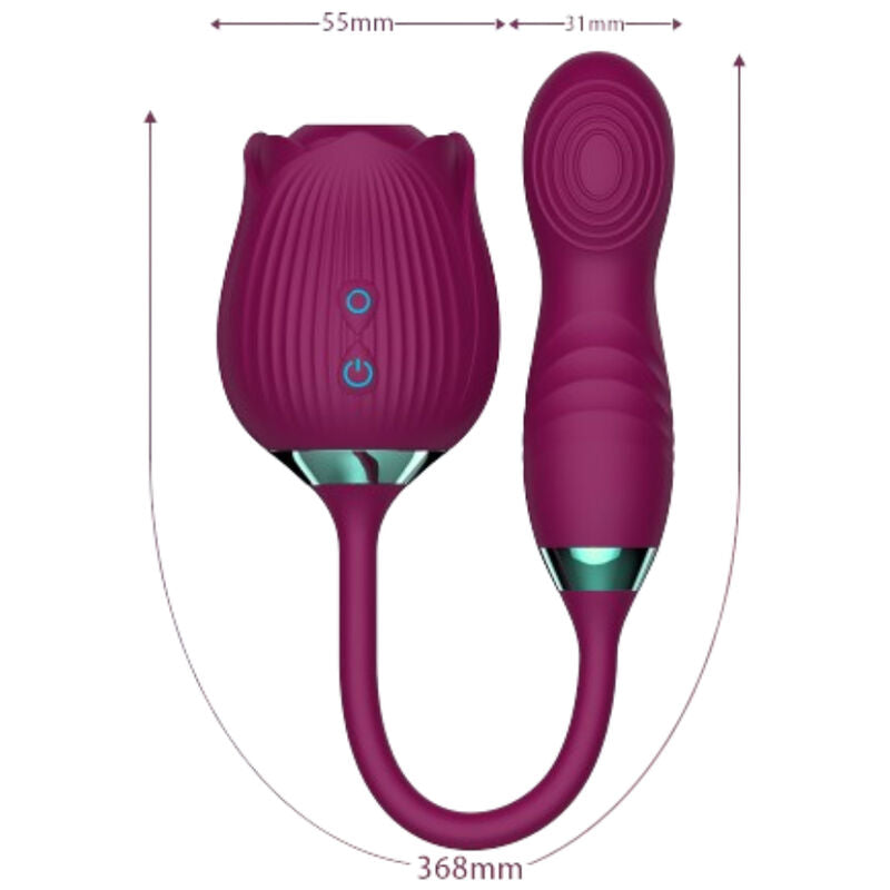 Vibrador Armony Delight Flower violeta com função de sucção e bumping para estimulação clitoriana.