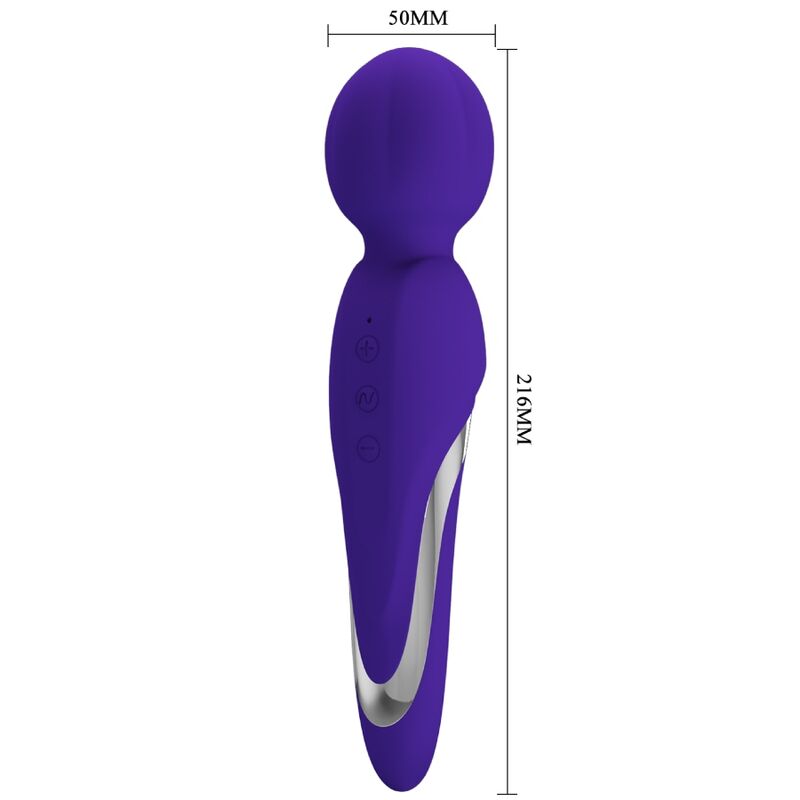 Close-up da Varinha Vibradora Pretty Love Walter Roxo, mostrando seu design ergonômico e acabamento em silicone.