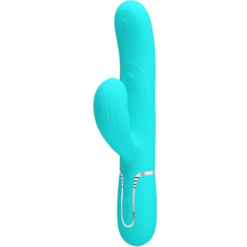Vibrador PRETTY LOVE Perlita Multifunções 3 em 1 Ponto G e clitóris, cor Aqua Verde