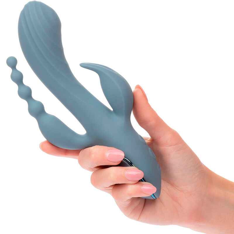 Vibrador Triple Éxtasis Gris