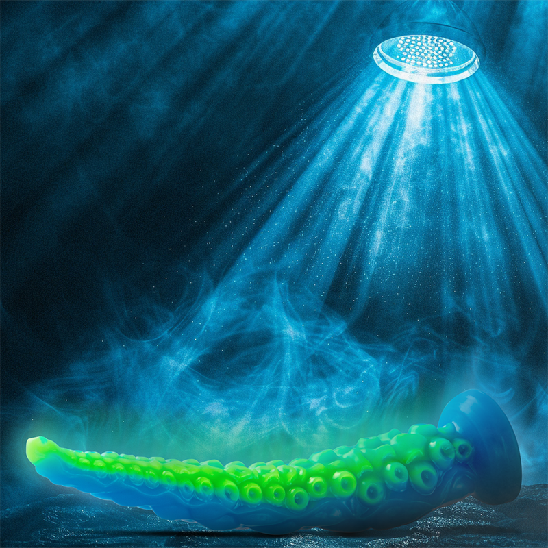 Dildo tentáculo fluorescente EPIC CYBERSILICOCK Scylla Grande em silicone premium.