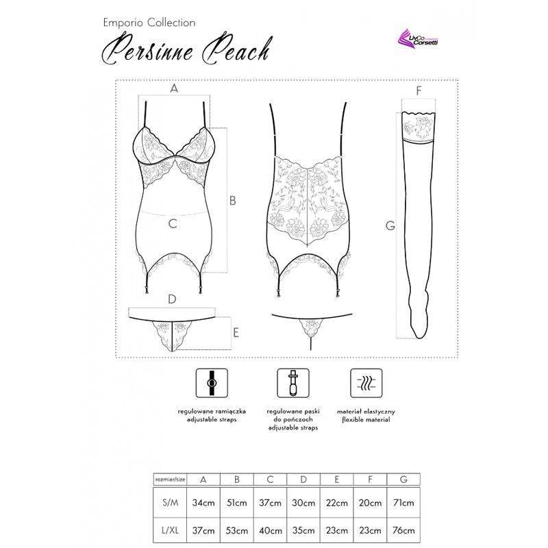 LIVCO CORSETTI FASHION - CONJUNTO PERSINNE PEACH + BRAGUITAS + MEDIAS