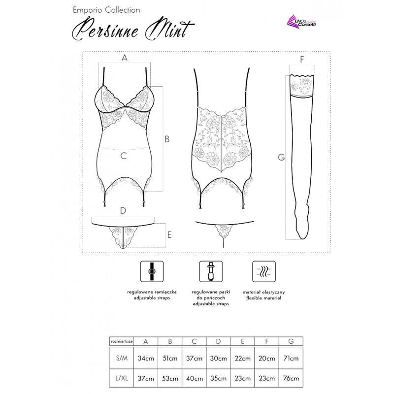 LIVCO CORSETTI FASHION - PERSINNE MIT EMPORIO SET CORSET + PANTIES + STOCKINGS