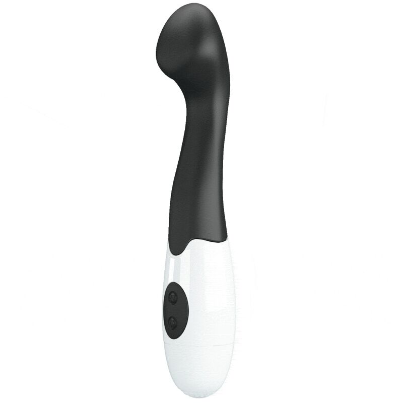 Close-up do vibrador PRETTY LOVE Charles G-Spot preto, destacando o seu design elegante e textura em silicone.
