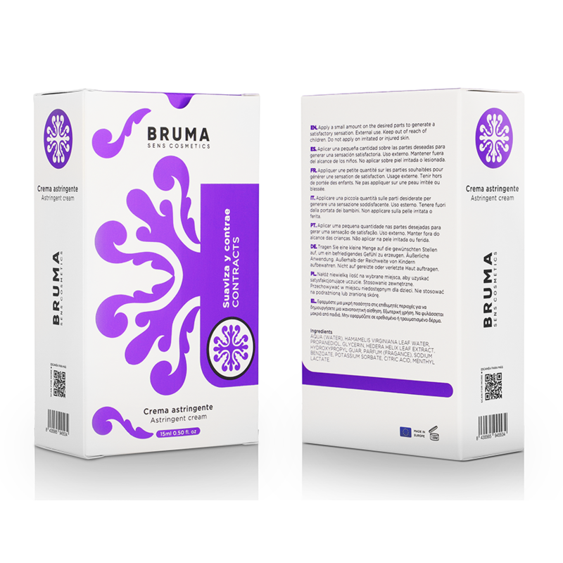 Close-up of the BRUMA Creme Adstringente Ultra Deslizante 15 ML, highlighting its compact design.