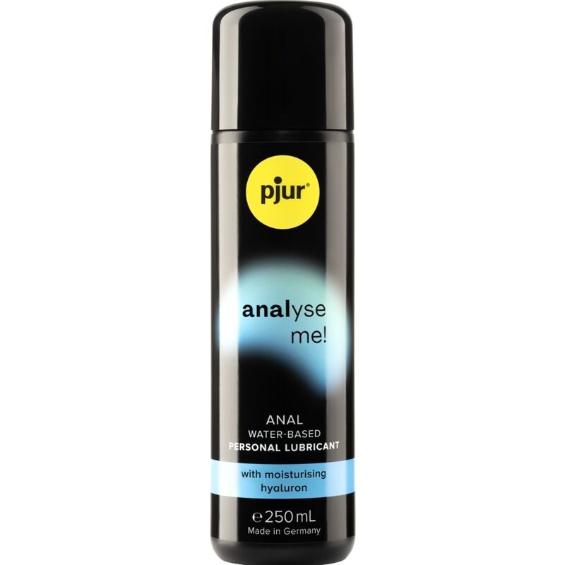 Frasco de PJUR Analyze Me Lubrificante de Água Anal com Hialurónico de 250 ML, para conforto e prazer.