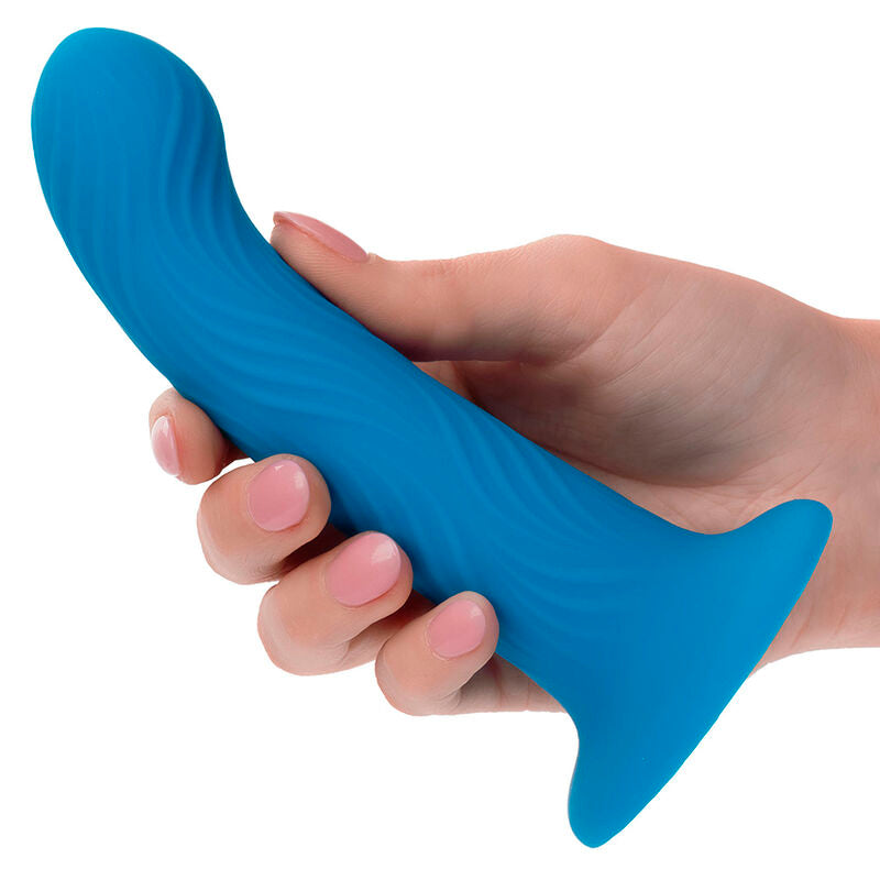 Plug Anal Wave Rider Ripple Ondulado con Ventosa - Azul