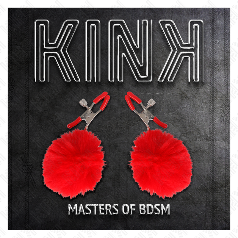 KINK - PINZA PARA EL PELO CON BOLA DE PIEL SINTÉTICA ROJA DE 6 CM