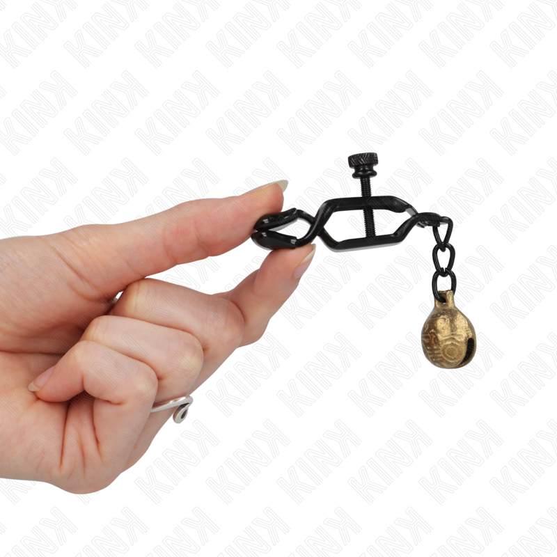 Grampos de Mamilo KINK Estilo Bell Jaw Preto 7 CM para estimulação BDSM