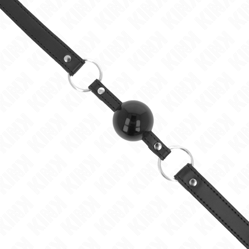 KINK Mordaça Bola TPE 4 CM com Fechadura Preta, ideal para sessões BDSM de controlo e submissão.