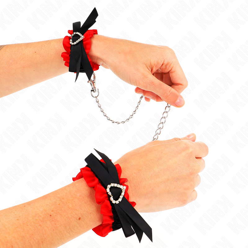 Retenciones de Muñeca Elásticas Encaje Corazón Rojo Ajustables 22-35cm