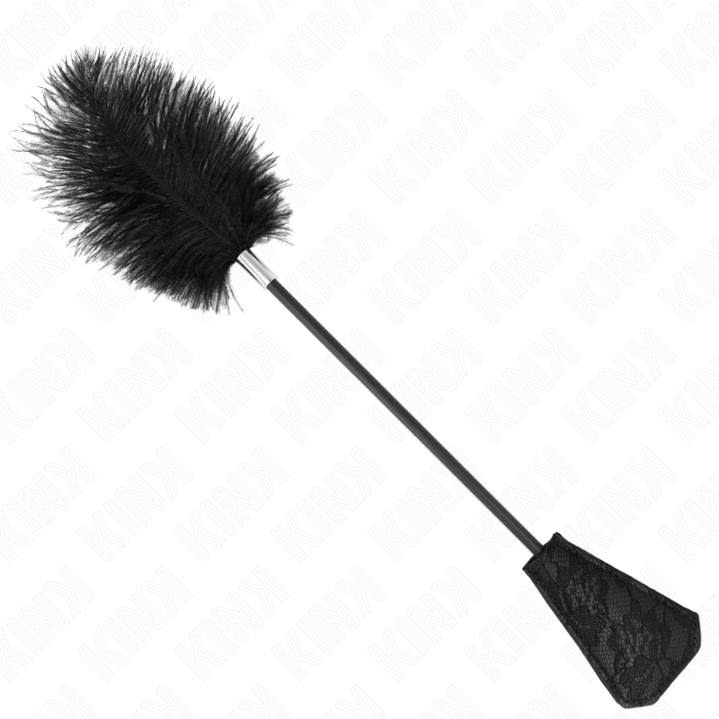 Kink - Juguete de cosquillas de plumas de avestruz con paleta de encaje 56 cm