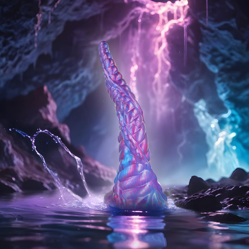 EPIC Dildo Nokken Criatura Aquática de silicone com base de sucção, detalhe da textura e forma mítica.