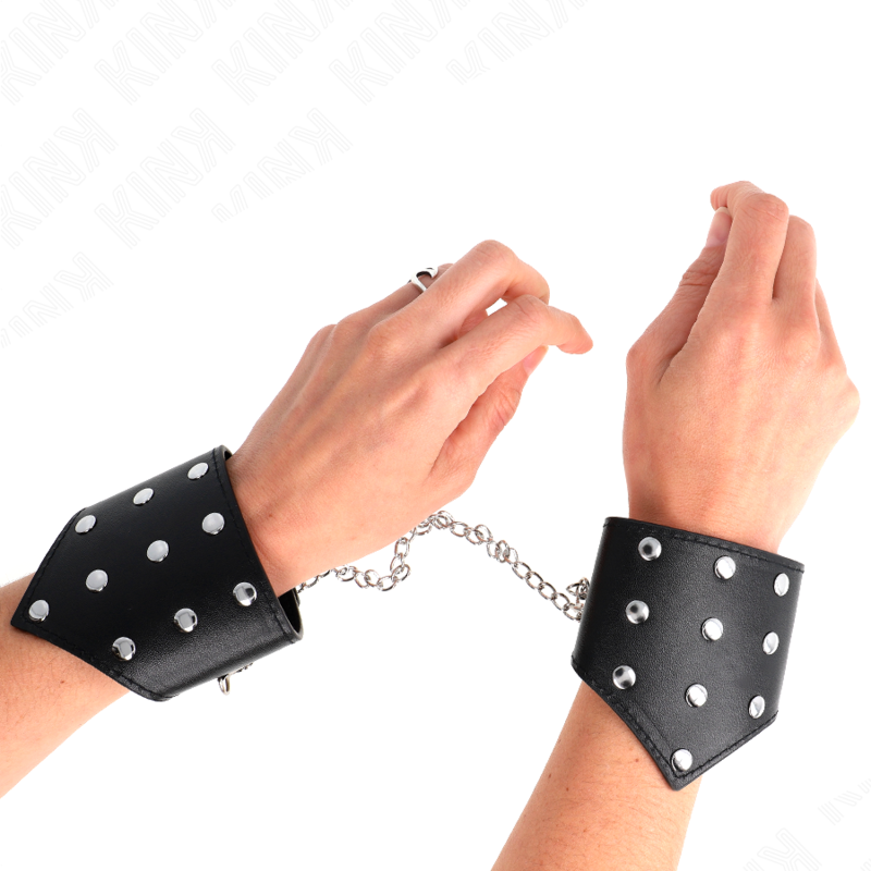 KINK Pulseiras Estilo Ponto Preto com Corrente Ajustável para BDSM
