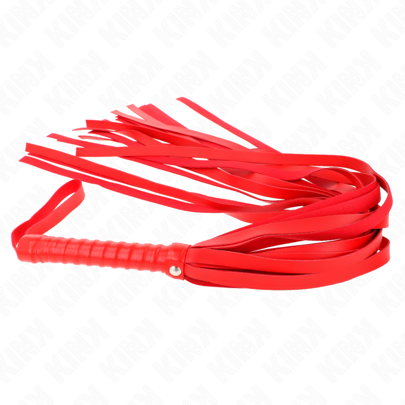 Detalhe do Chicote KINK Cabo Curto Vermelho de 70 CM, mostrando a textura e design.
