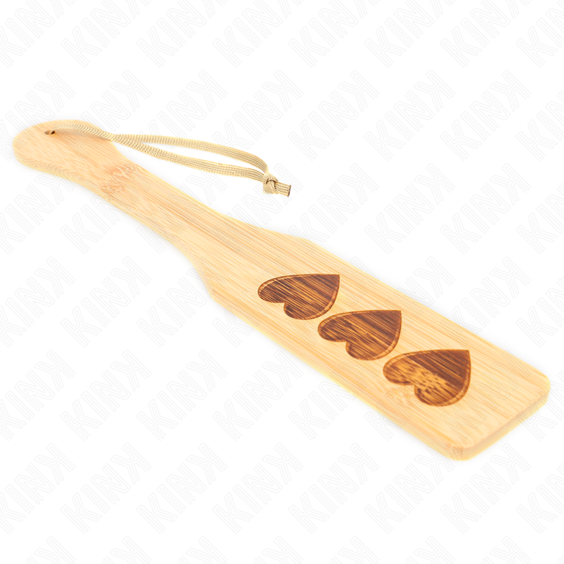 Paleta KINK de Bambu com Design Coração para BDSM, 32 x 5,5 cm