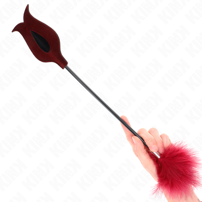 KINK Penas de Cócegas com Remo Forma de Rosa de 8 CM para jogos BDSM e estimulação sensorial.