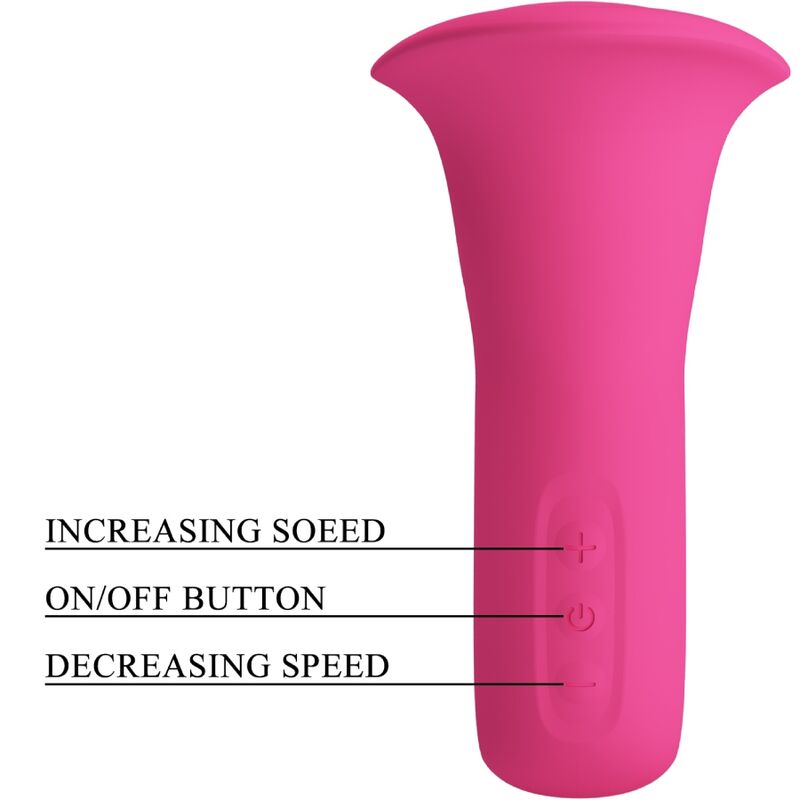 PRETTY LOVE Vibrador Oral Clyde Língua Vibrante 12 Funções Rosa, mostrando sua textura suave e design ergonómico.