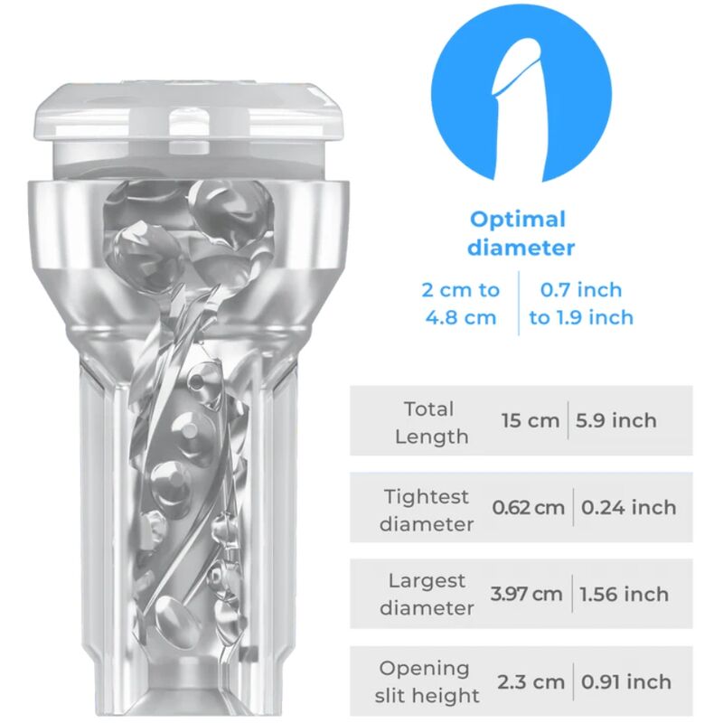 KIIROO - MASTURBADOR DE BOLSILLO FEEL CRYSTAL DE KIIROO TRANSPARENTE