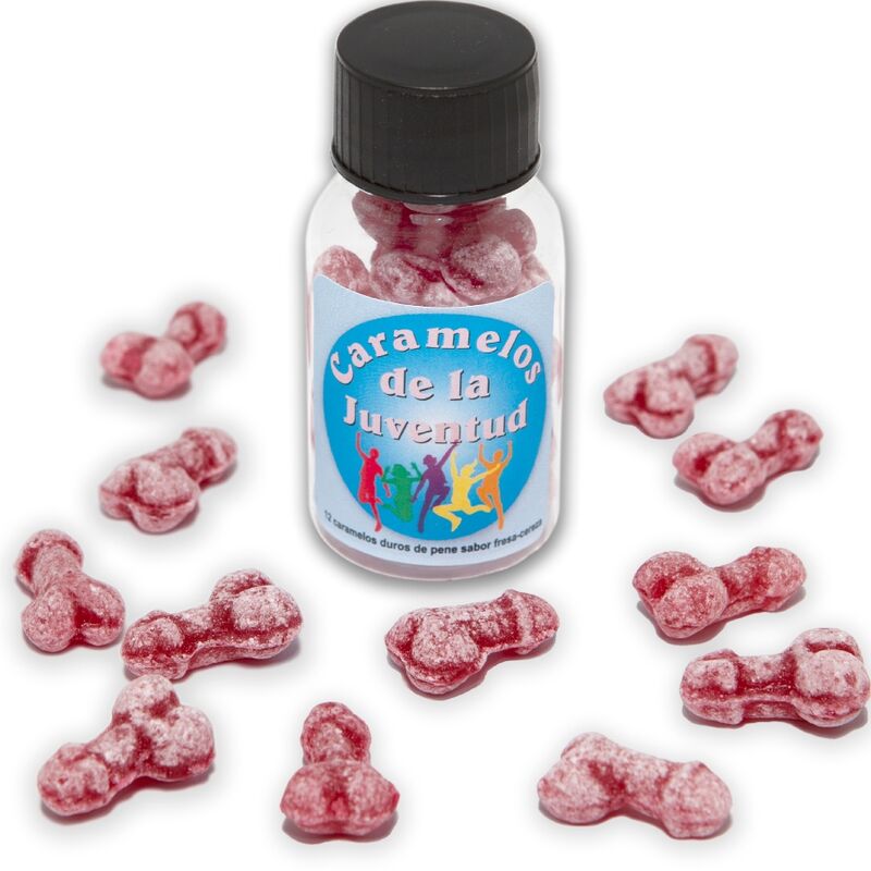 Dulces en Forma de Pene con Sabor a Fresa y Cereza - 12 Unidades
