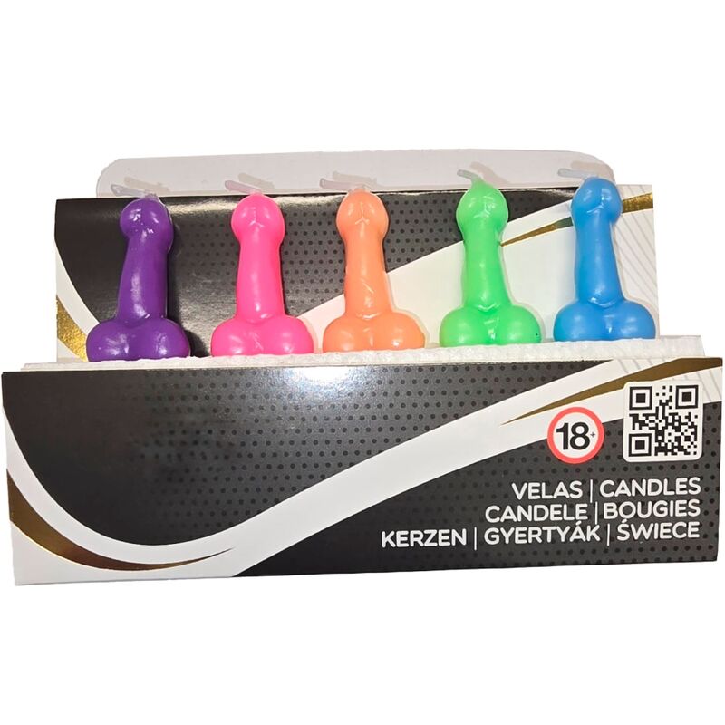 Velas con Forma de Pene de Colores para Fiestas