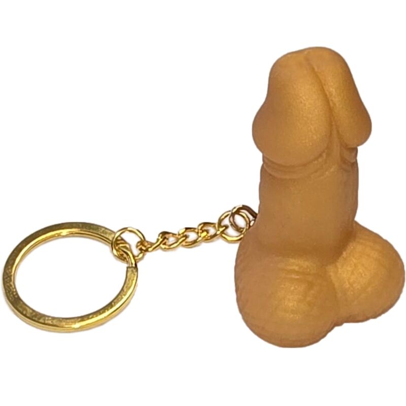 Llavero Dorado con Forma de Pene para Fiestas Divertidas