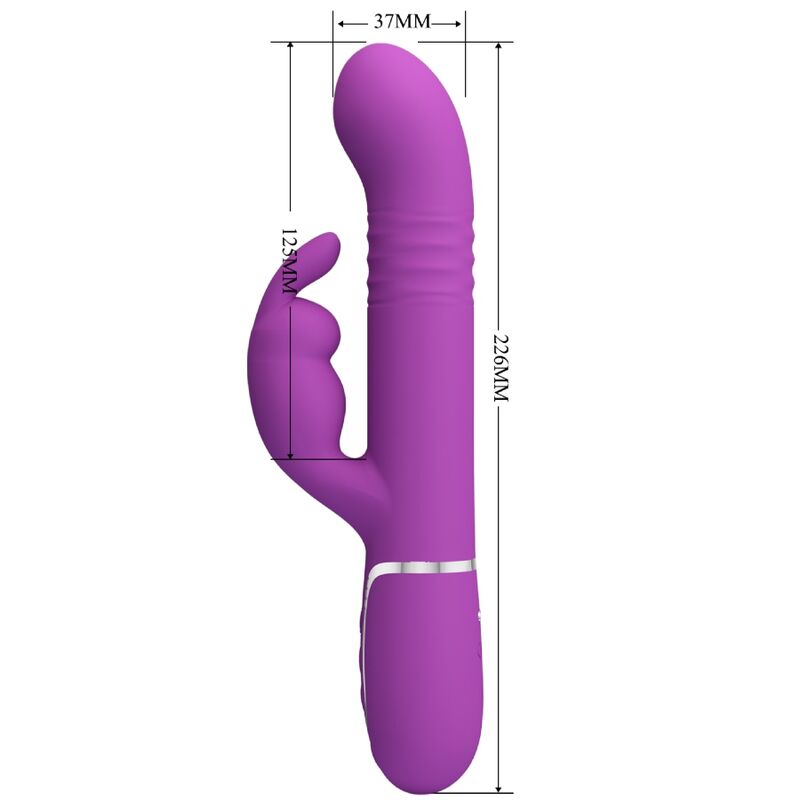 Vibrador Pretty Love Coale 4 em 1 Multifuncional Roxo de silicone com estimulação dupla.