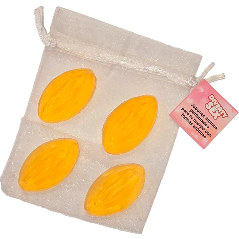 4 Mini Jabones en Forma de Vagina Amarilla