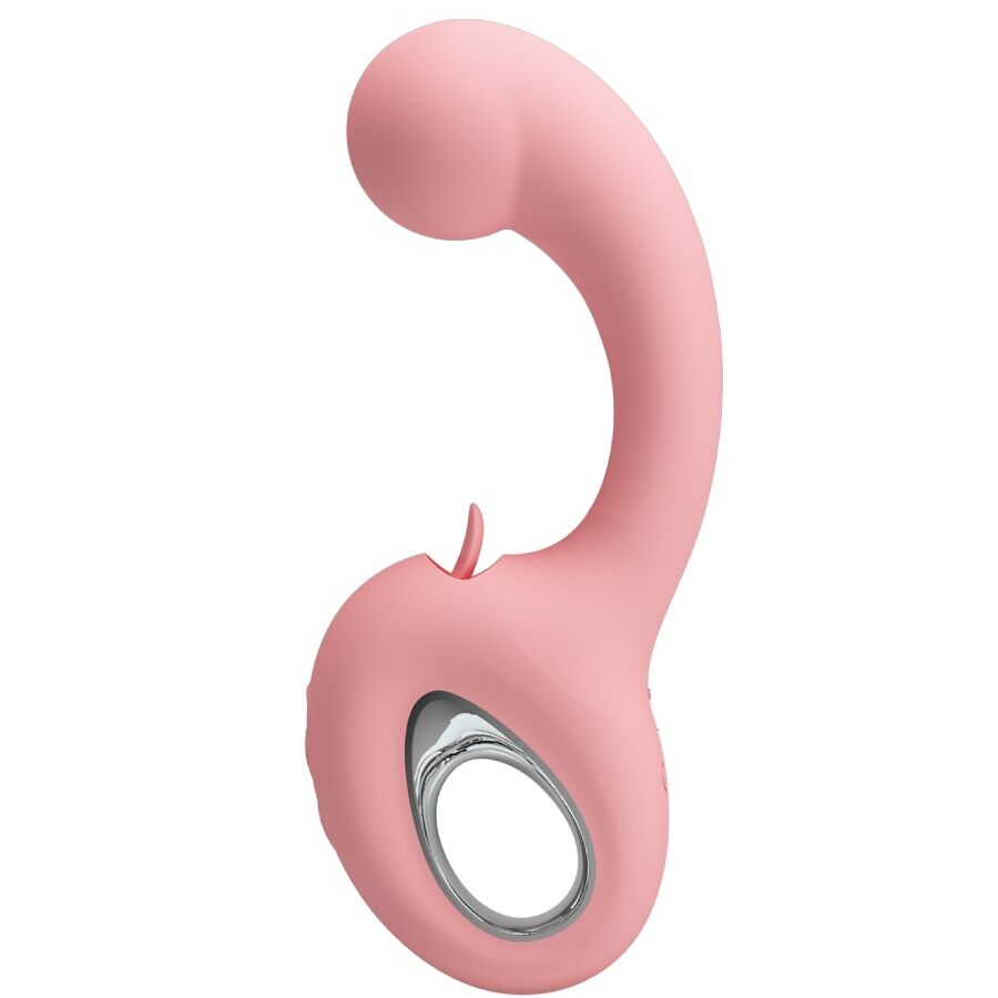 Vibrador PRETTY LOVE Erynnynes para Ponto G e Clítoris, de silicone rosa.